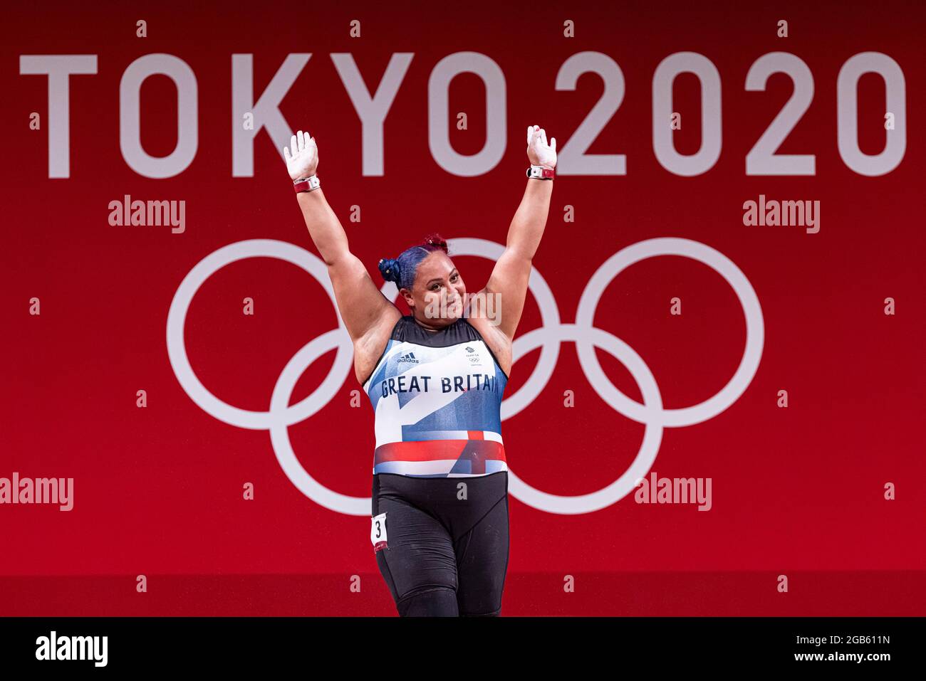Tokyo, Japon. 2 août 2021. Jeux Olympiques: Haltérophilie, groupe A de +87kg pour femmes, au Forum International de Tokyo. © ABEL F. ROS / Alamy Live News Banque D'Images