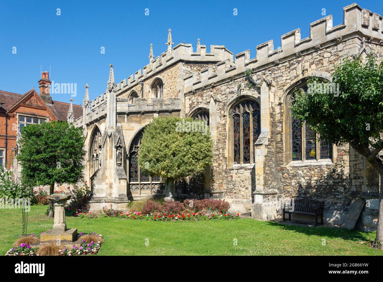 All Saints' Church, de la place du marché, Huntingdon, Cambridgeshire, Angleterre, Royaume-Uni Banque D'Images