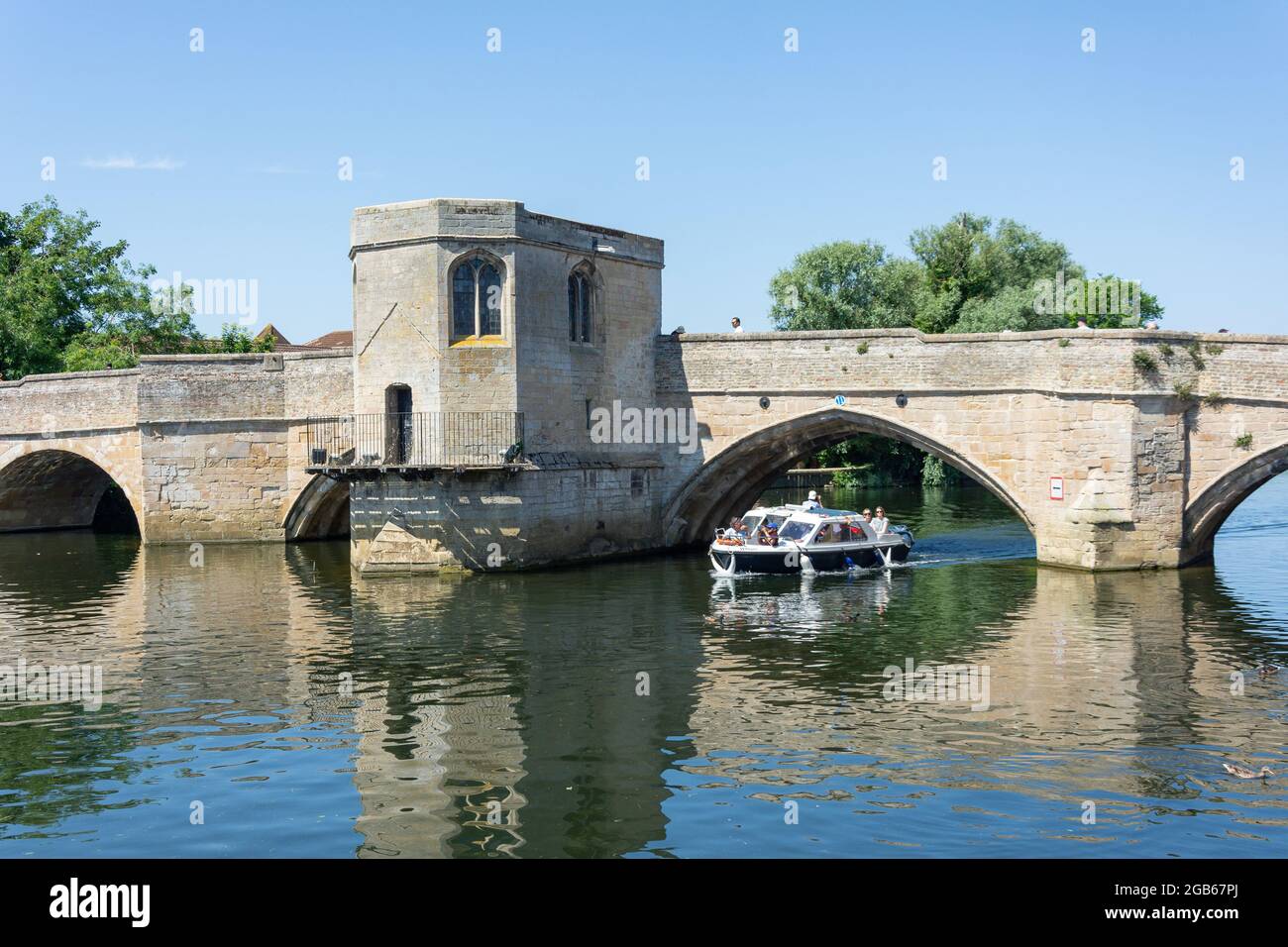 Pont médiéval de Saint-Ives traversant l'Ouse de la Grande rivière, Saint-Ives, Cambridgeshire, Angleterre, Royaume-Uni Banque D'Images