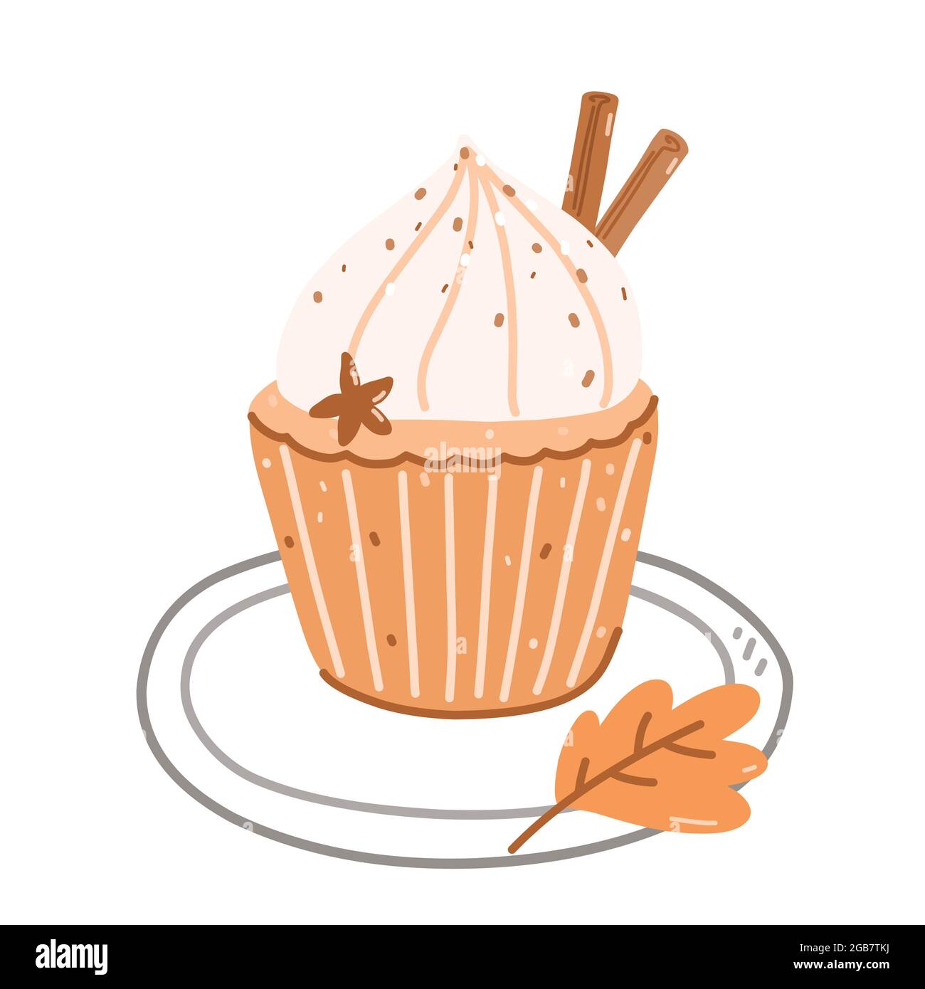 Petit Gateau A La Citrouille Avec Glacage Au Fromage A La Creme A La Cannelle Et A L Anis Illustration Vectorielle Dessinee A La Main Dans Un Style De Dessin Anime A Plat Petit Gateau A La Citrouille Avec Glacage Au Fromage A La Creme A La Cannelle Et A L Anis Illustration Vectorielle Dessinee A La Main Dans Un Style De Dessin Anime A Plat