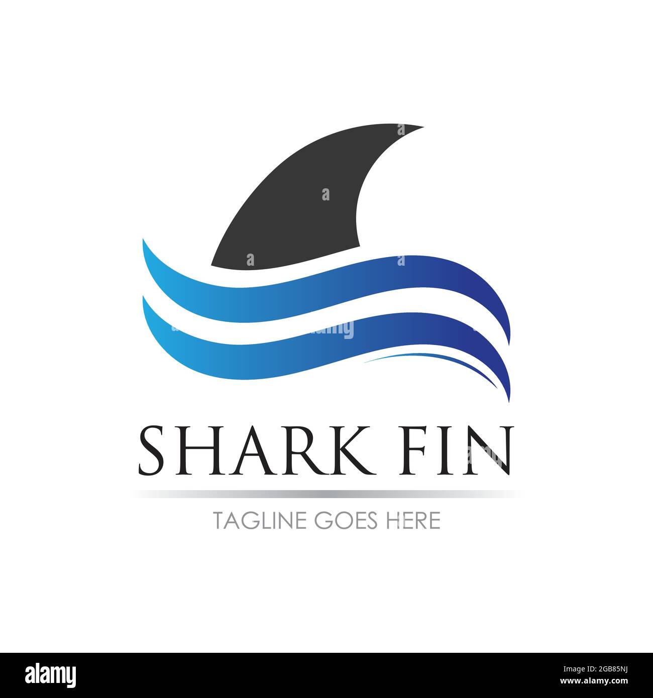 Modèle de conception du logo de l'aileron de requin. Illustration vectorielle Illustration de Vecteur