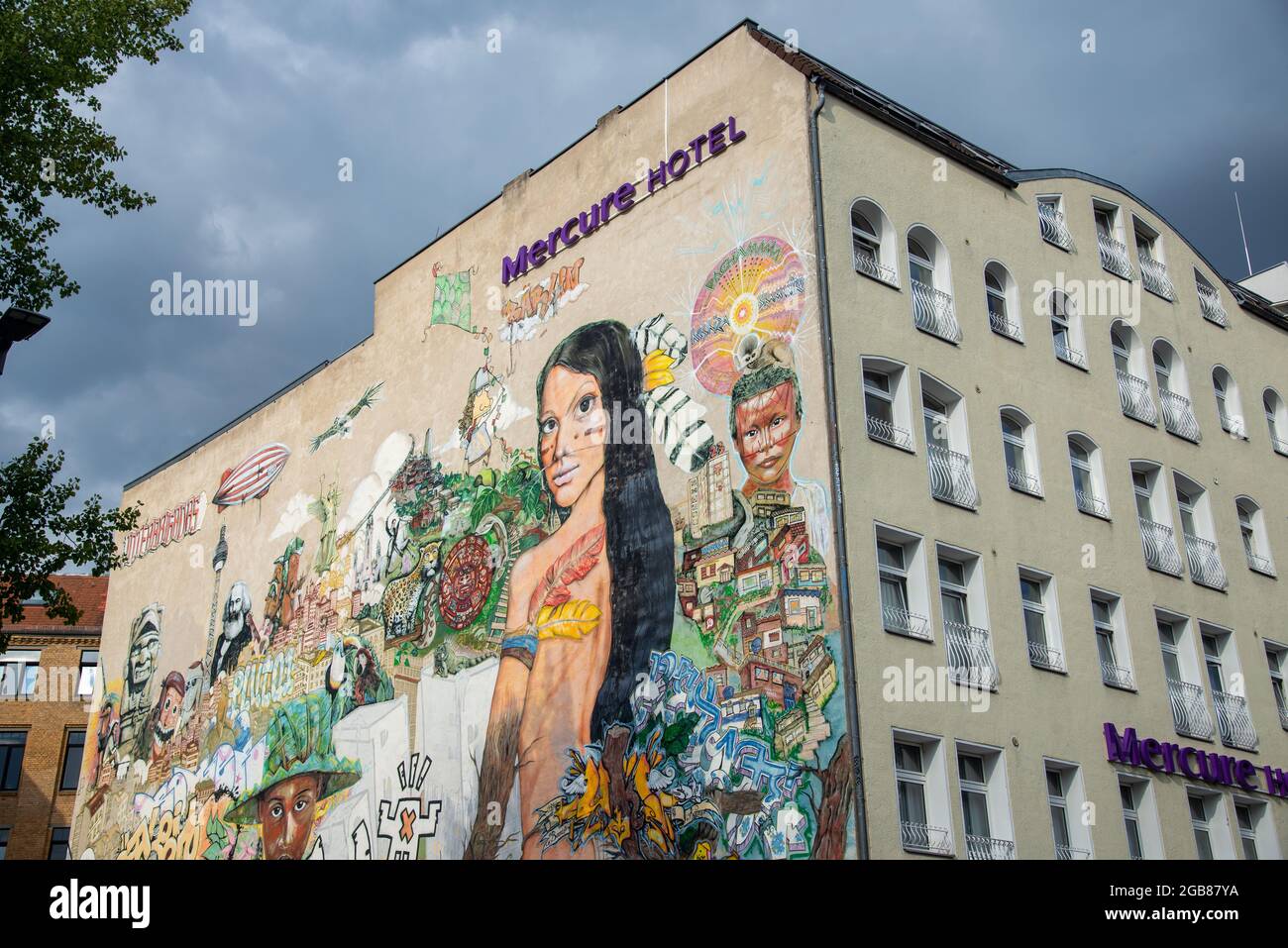 Grafitti au mur à Berlin, Allemagne Banque D'Images