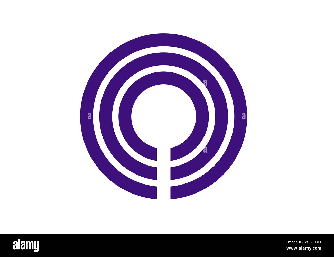 Vue de dessus du drapeau de la ville de Kawasaki, Kanagawa , pas de mât. Conception de plan, présentation. Arrière-plan drapeau. Banque D'Images