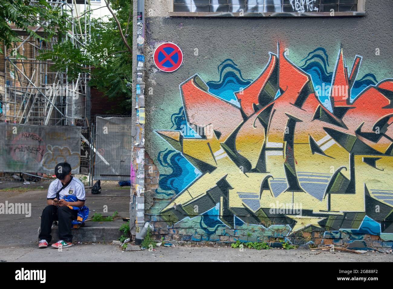 Grafitti au mur à Berlin, Allemagne Banque D'Images