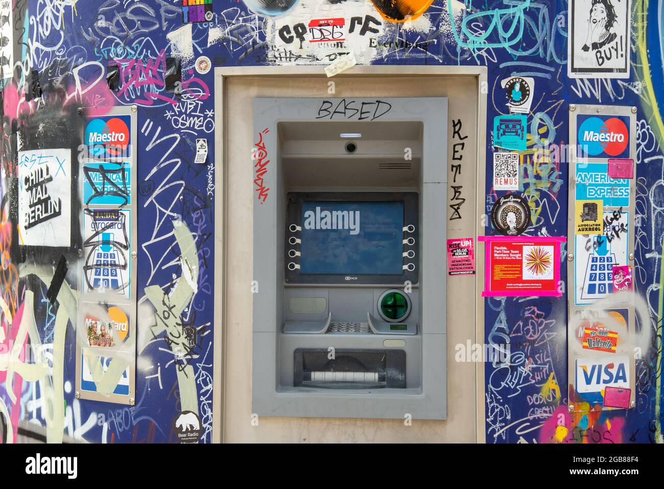 Grafitti au mur à Berlin, Allemagne Banque D'Images