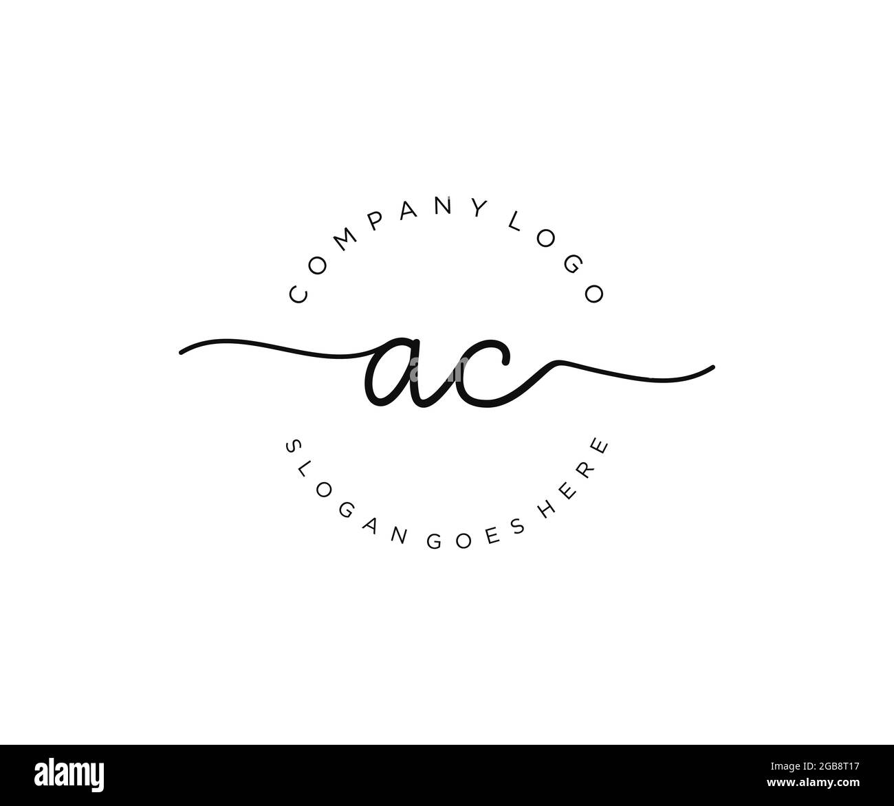 AC logo féminine beauté monogramme et élégant logo design, écriture logo de la signature initiale, mariage, mode, floral et botanique avec la création Illustration de Vecteur