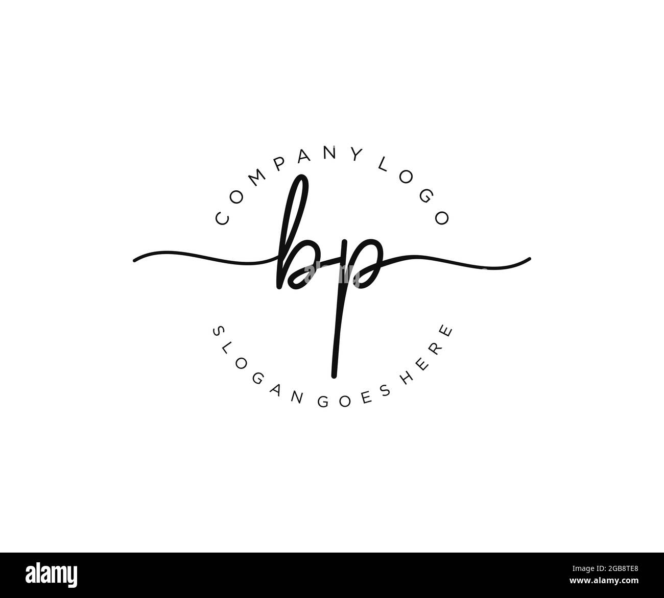 BP logo féminin beauté monogramme et élégant logo design, écriture logo de la signature initiale, mariage, mode, floral et botanique avec la création Illustration de Vecteur