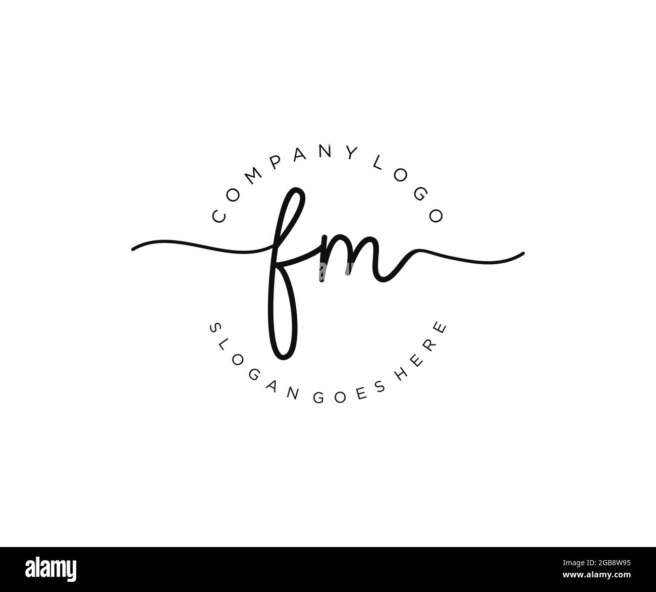 FM logo féminin beauté monogramme et élégant logo design, écriture logo de la signature initiale, mariage, mode, floral et botanique avec la création Illustration de Vecteur