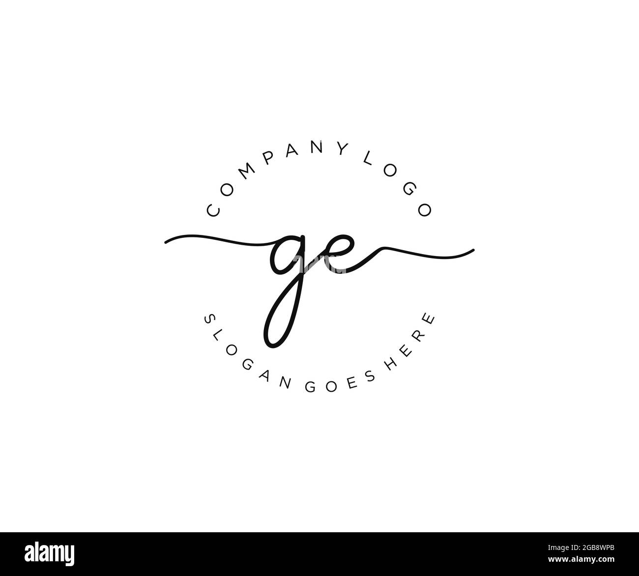 Logo GE féminine beauté monogramme et élégant logo design, écriture du logo de la signature initiale, mariage, mode, floral et botanique avec la création Illustration de Vecteur
