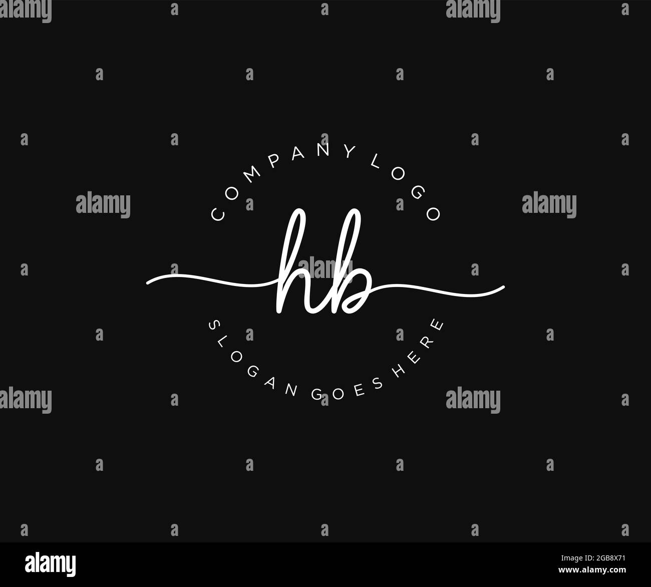 HB logo féminin beauté monogramme et élégant logo design, écriture logo de la signature initiale, mariage, mode, floral et botanique avec la création Illustration de Vecteur