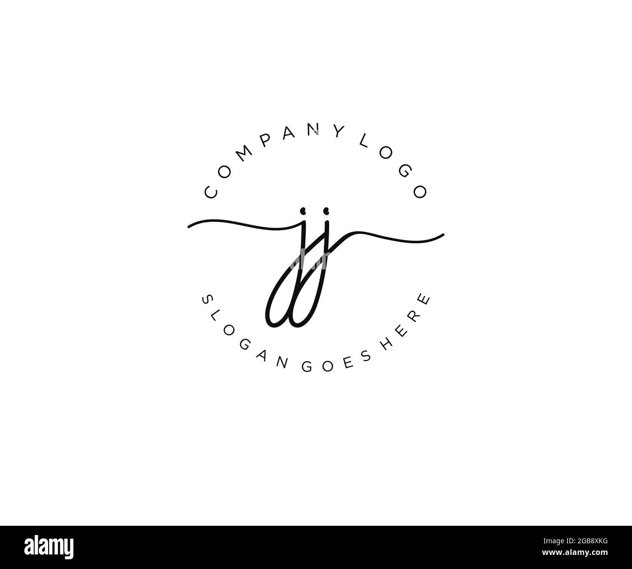 JJ logo féminin beauté monogramme et élégant logo design, écriture logo de la signature initiale, mariage, mode, floral et botanique avec la création Illustration de Vecteur