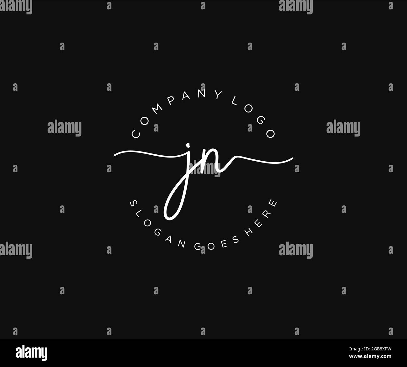 JN logo féminin beauté monogramme et élégant logo design, écriture logo de la signature initiale, mariage, mode, floral et botanique avec la création Illustration de Vecteur