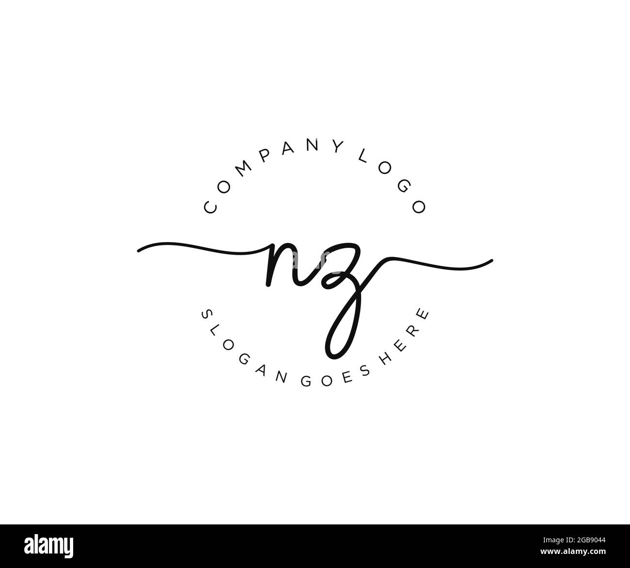 NZ logo féminin beauté monogramme et élégant logo design, écriture logo de la signature initiale, mariage, mode, floral et botanique avec la création Illustration de Vecteur