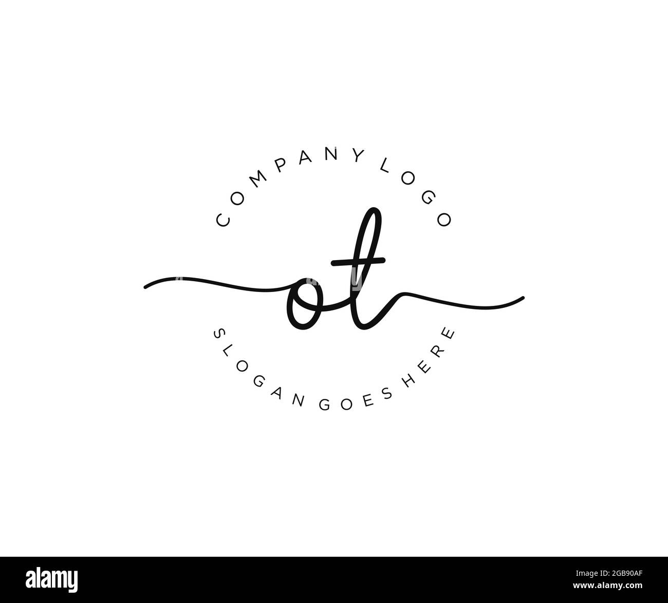 OT logo féminine beauté monogramme et élégant logo design, écriture logo de la signature initiale, mariage, mode, floral et botanique avec la création Illustration de Vecteur