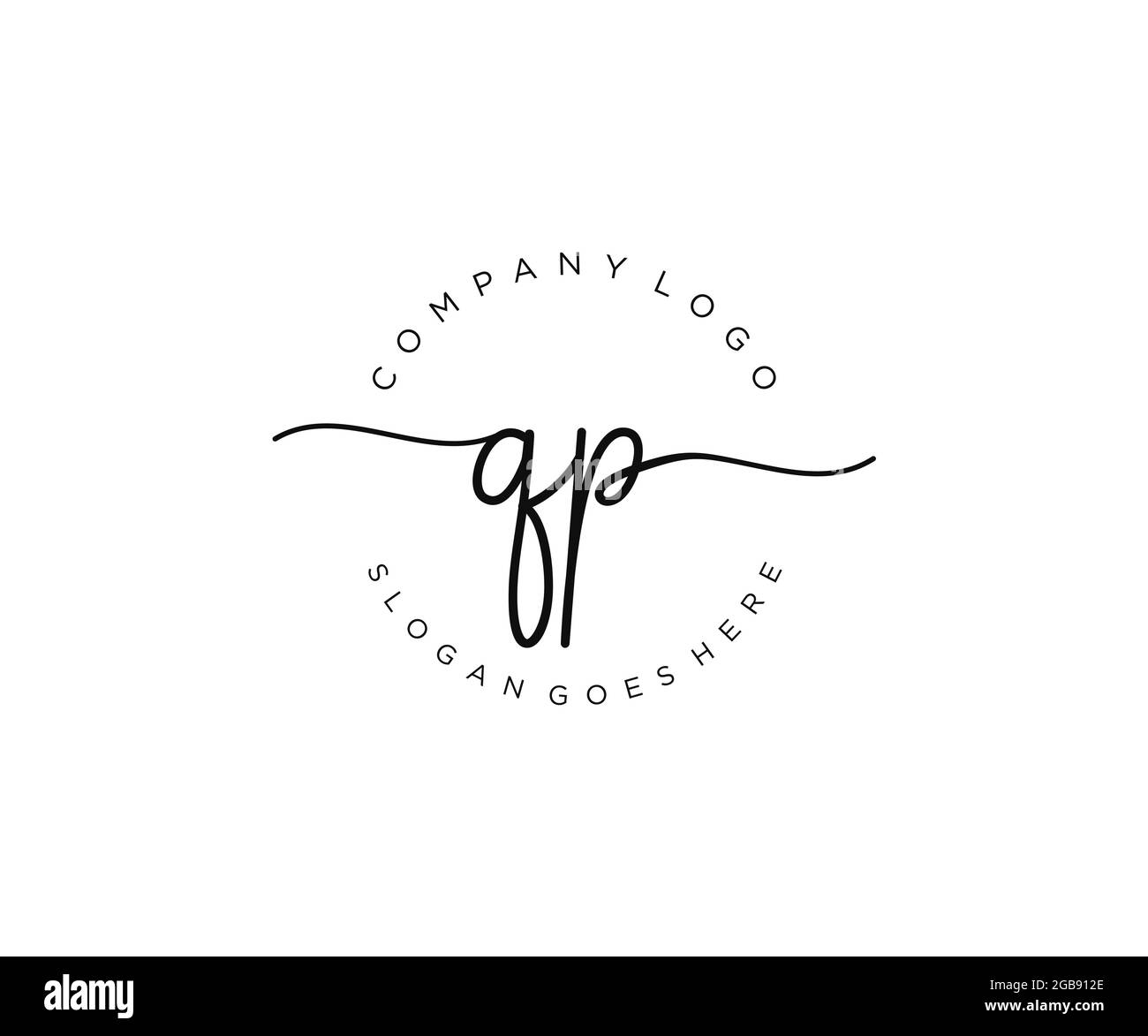 QP logo féminin beauté monogramme et élégant logo design, écriture logo de la signature initiale, mariage, mode, floral et botanique avec la création Illustration de Vecteur