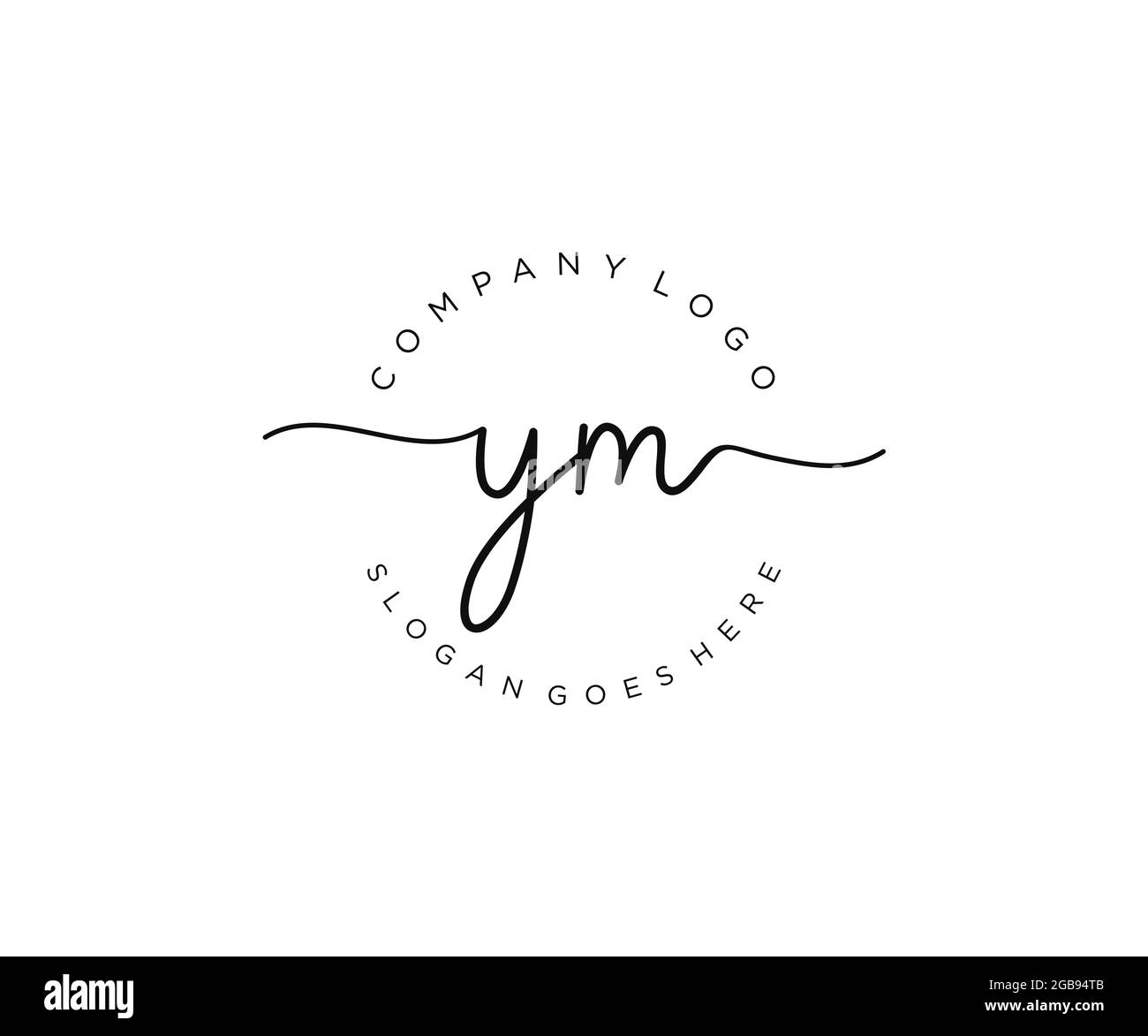 YM logo féminin beauté monogramme et élégant logo design, écriture logo de la signature initiale, mariage, mode, floral et botanique avec la création Illustration de Vecteur