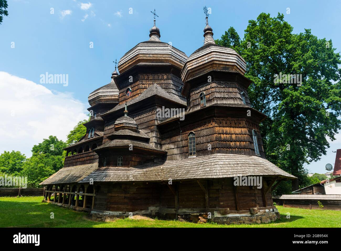 Site classé au patrimoine mondial de l'UNESCO l'église en bois Saint-Georges, Drohobych, Ukraine Banque D'Images