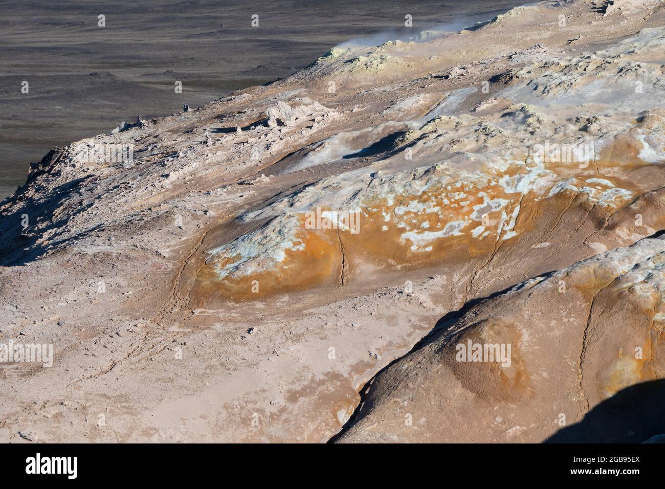 Namafjall, Myvatn ou Myvatn, système volcanique de Krafla, nord de l'Islande, Islande Banque D'Images