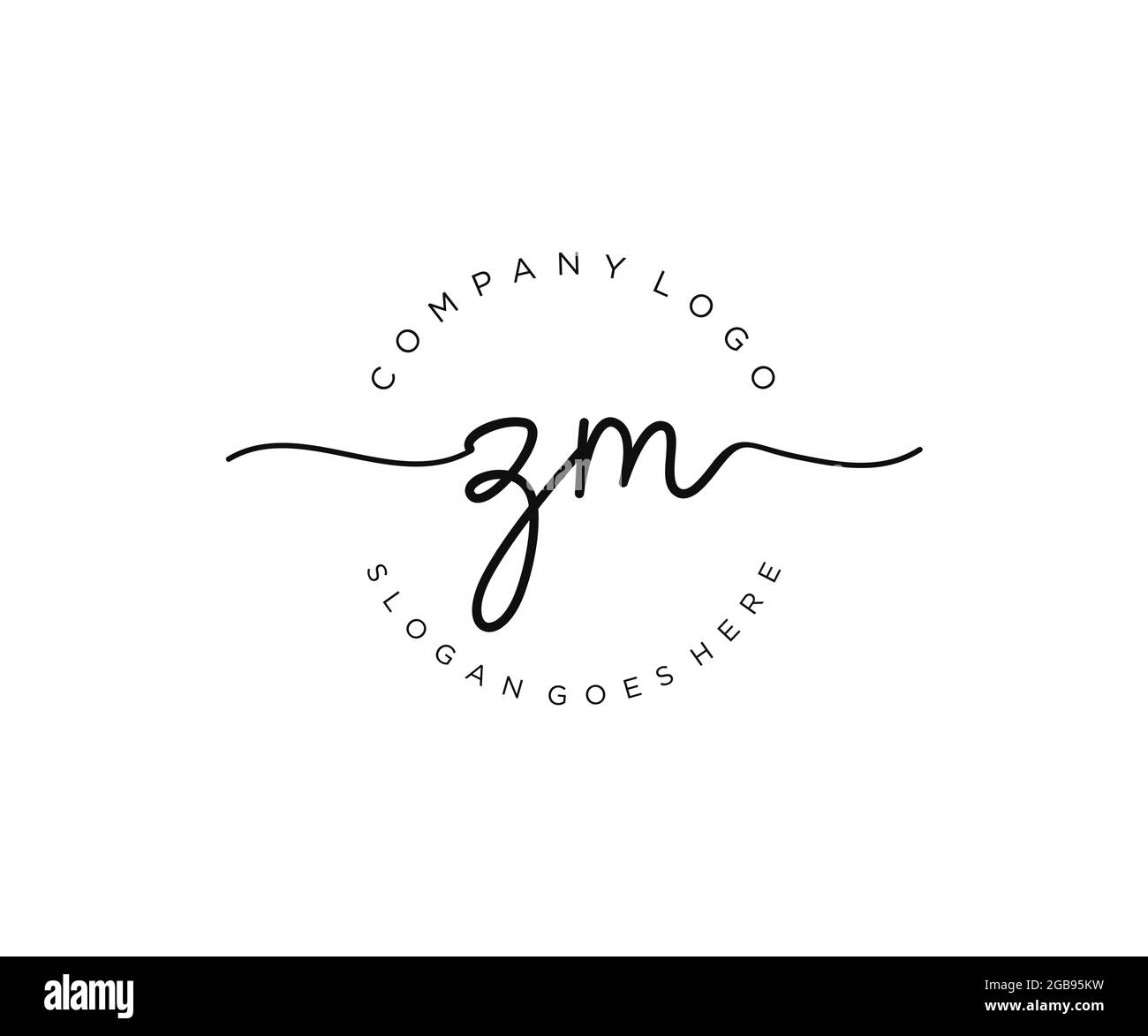ZM logo féminin beauté monogramme et élégant logo design, écriture logo de la signature initiale, mariage, mode, floral et botanique avec la création Illustration de Vecteur