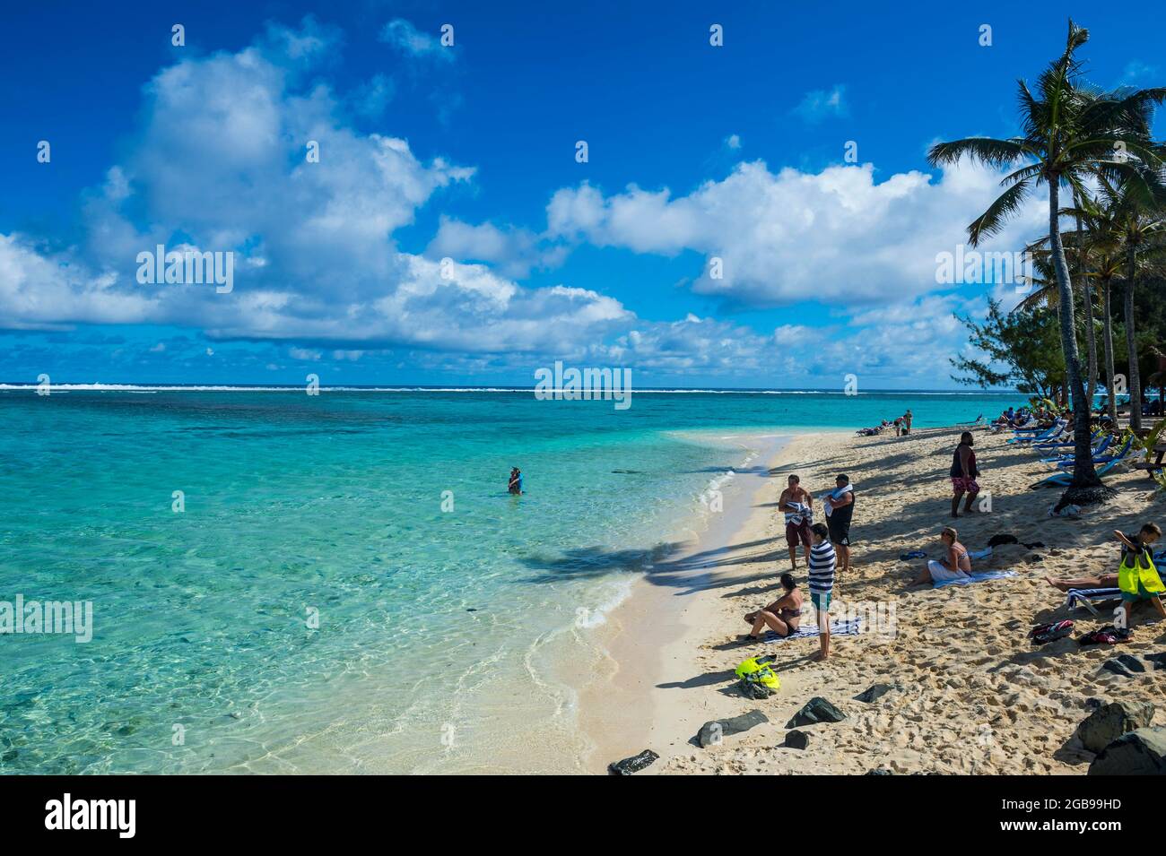 Belle plage de Muri, Rarotonga, Rarotonga et les îles Cook Banque D'Images