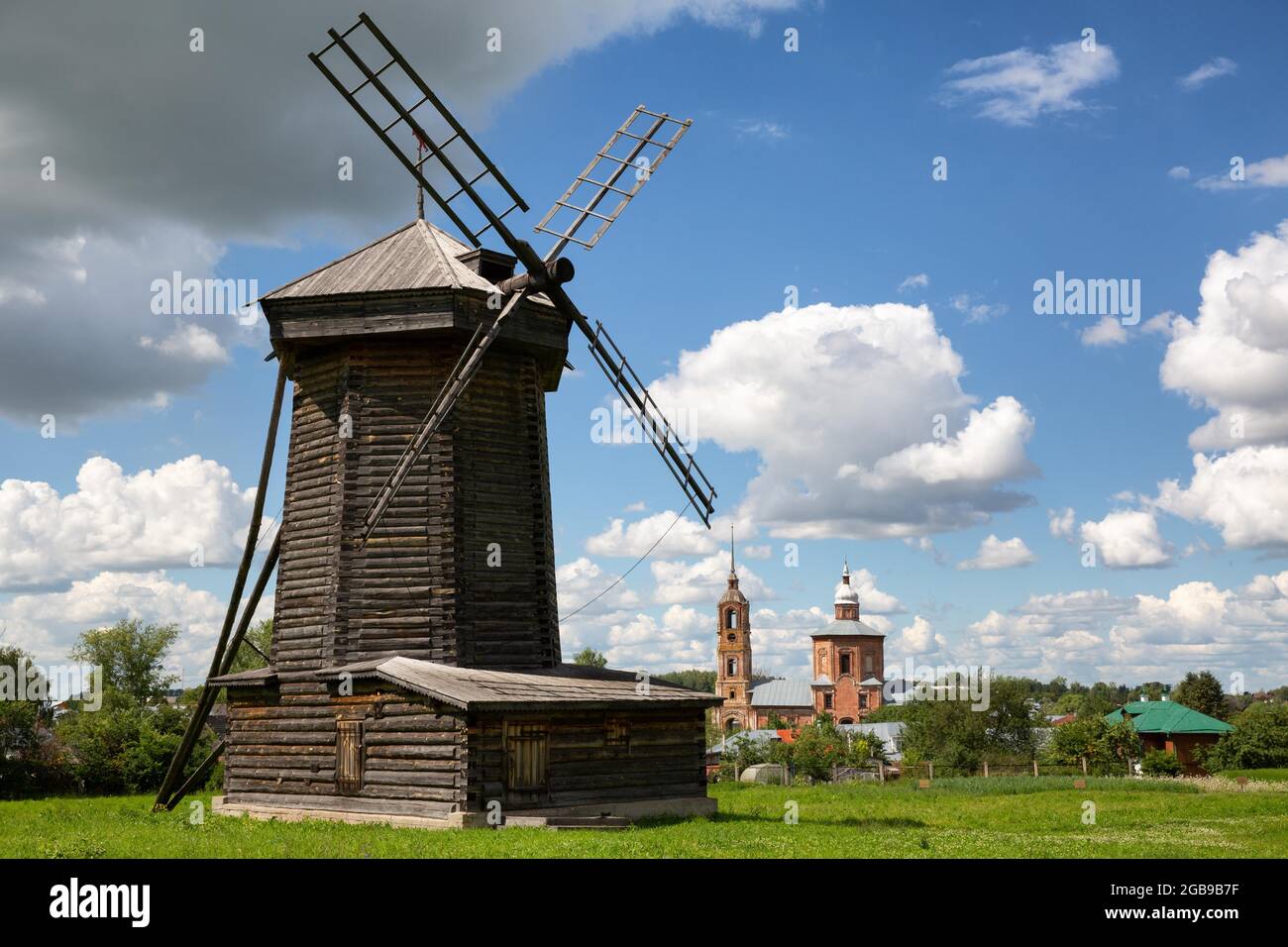 Moulin, Musée de l'architecture en bois, Suzdal, Golden Ring, Russie Banque D'Images