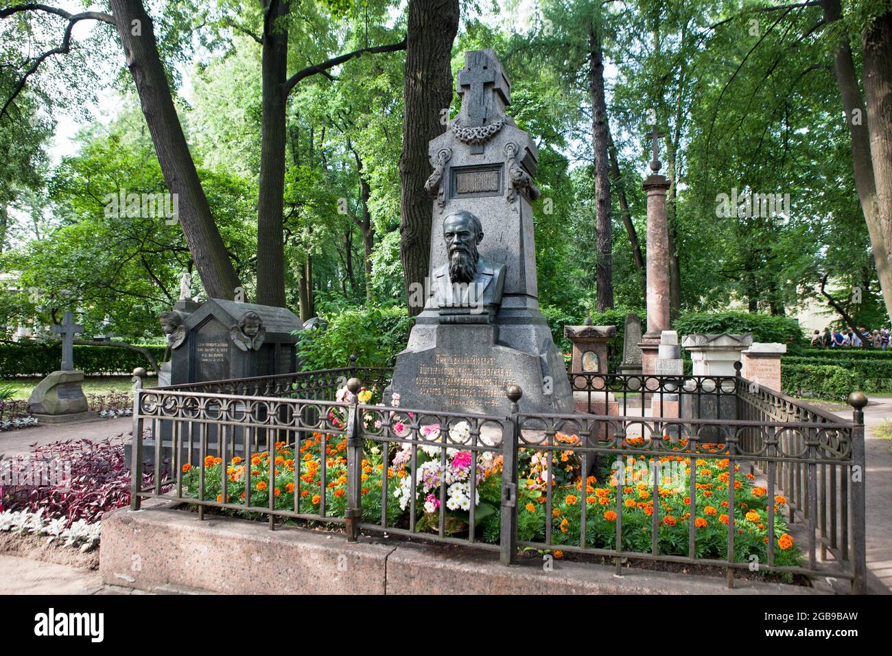 Monastère Alexandre Nevsky enterré, Fyodor Mikhaïlovich Dostoevsky, Saint-Pétersbourg, Russie Banque D'Images