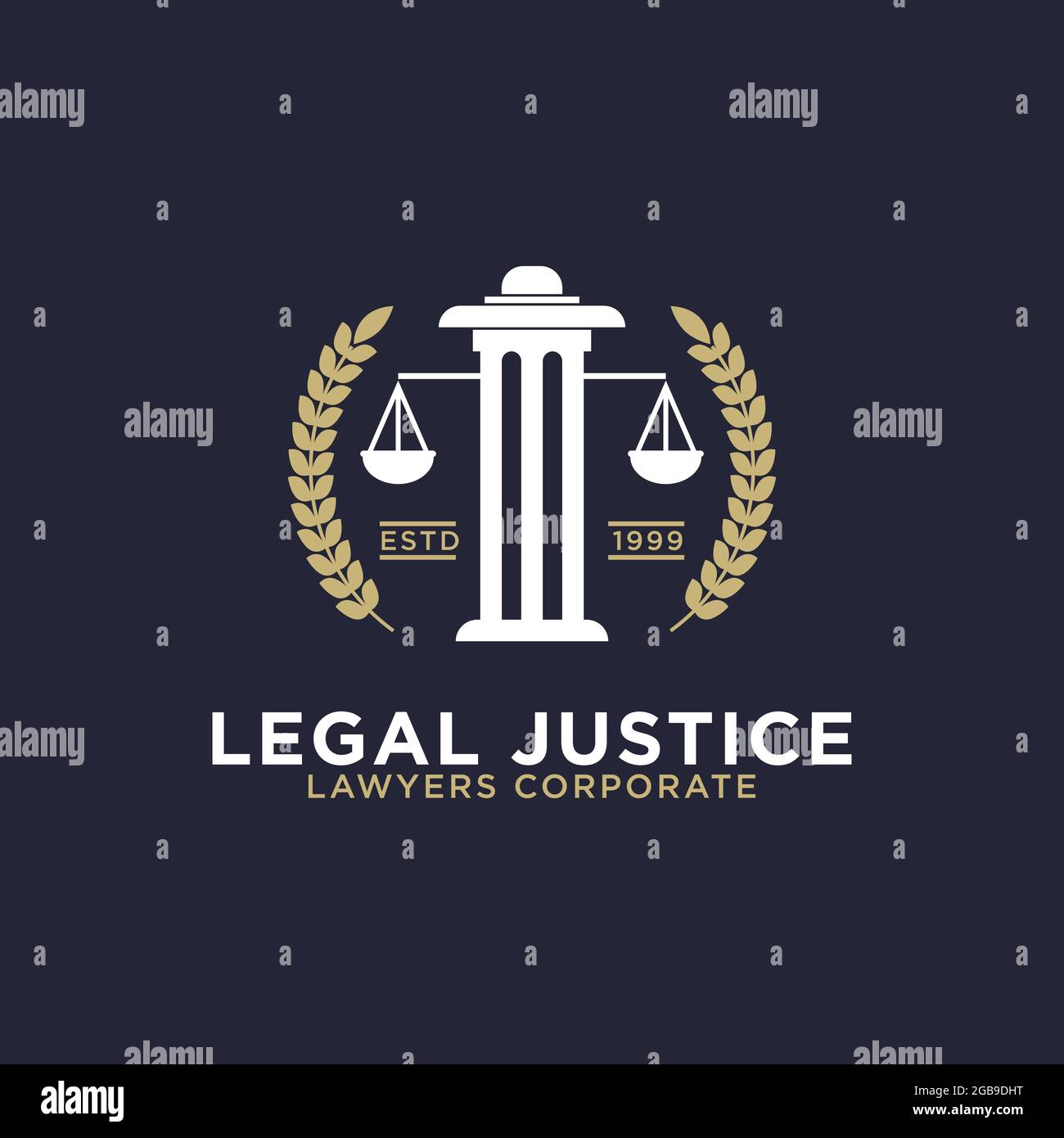 legal justice corporation logo icon design inspirations, pilier grec avec échelles illustrations vectorielles Illustration de Vecteur