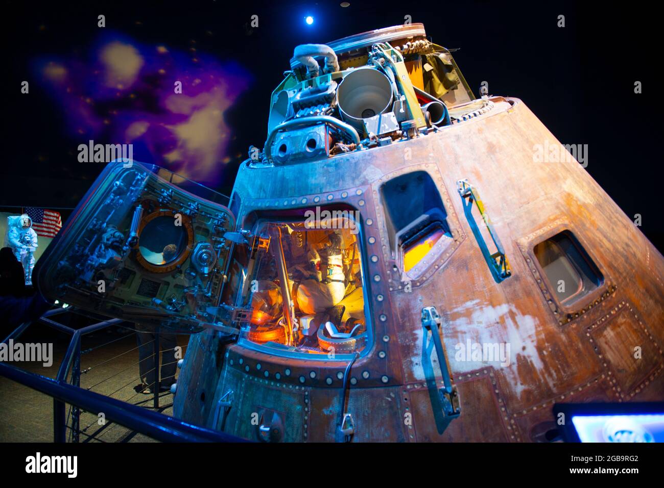 Module de commande Apollo 17 exposé au Johnson Space Center de Houston, Texas, États-Unis. Banque D'Images