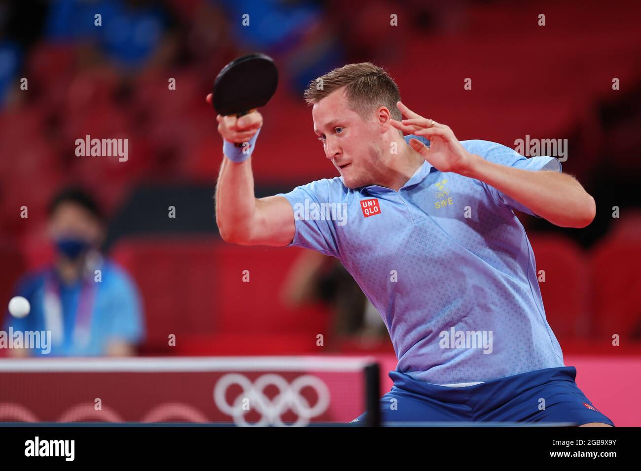 Tokyo, Japon. 3 août 2021. Tokyo, Japon. 3 août 2021. Mattias Falck (SWE) tennis de table : quart de finale de l'équipe masculine lors des Jeux Olympiques de Tokyo 2020 au Tokyo Metropolitan Gymnasium à Tokyo, Japon . Crédit: Naoki Morita/AFLO SPORT/Alamy Live News crédit: AFLO Co. Ltd./Alamy Live News Banque D'Images