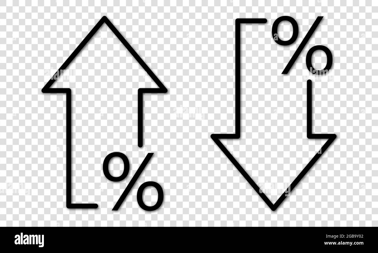 Icône de flèche de pourcentage. Illustration graphique vectorielle isolée sur fond transparent Illustration de Vecteur