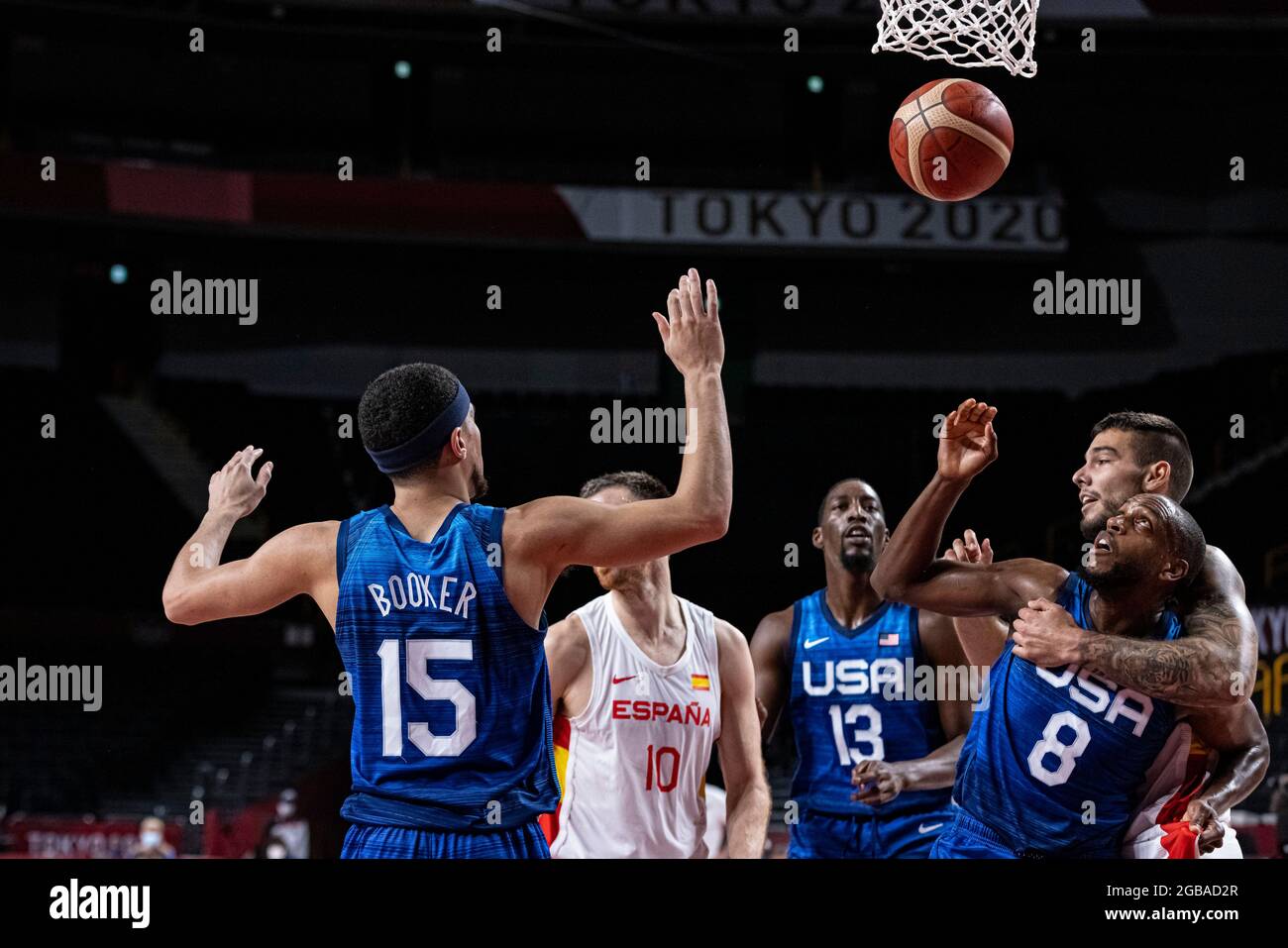 Saitama, Japon. 3 août 2021. Jeux Olympiques: Basket-ball, Espagne contre les Etats-Unis, à Saitama Super Arena. © ABEL F. ROS / Alamy Live News Banque D'Images