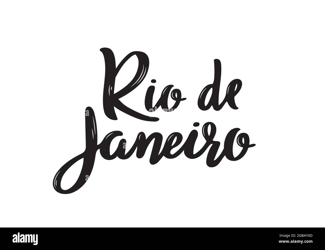 Rio de Janeiro- Nom de la ville du Brésil dessiné à la main. Inscription manuscrite. Illustration vectorielle. Illustration de Vecteur
