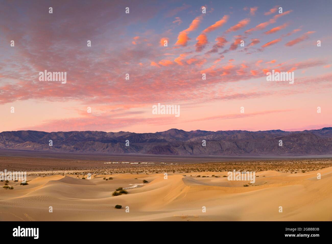 Dunes de sable de Mesquite Flat au lever du soleil, parc national de la Vallée de la mort, Californie, États-Unis d'Amérique, Amérique du Nord Banque D'Images
