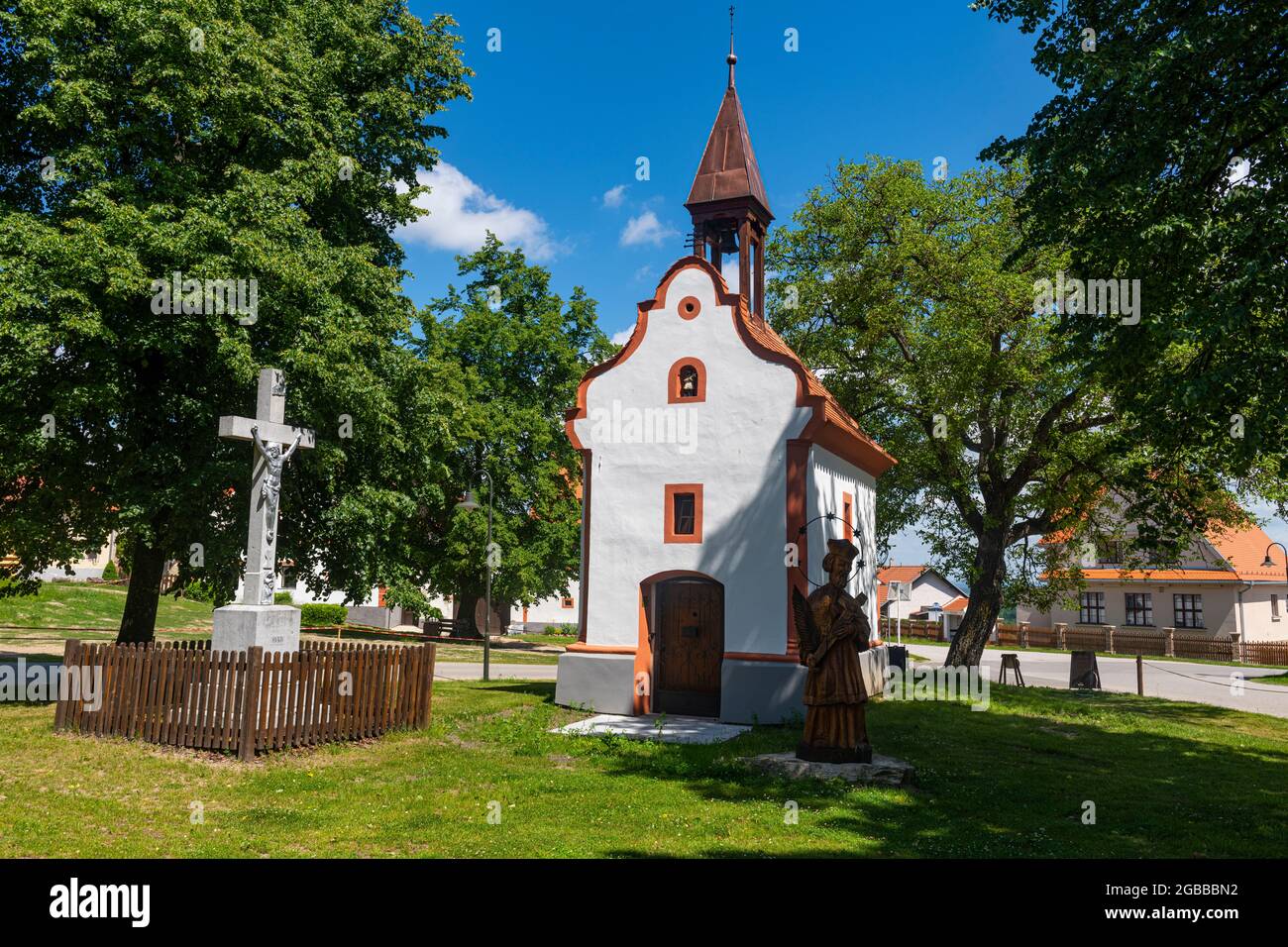 Le village historique de Holasovice, site classé au patrimoine mondial de l'UNESCO, Bohême du Sud, République tchèque, Europe Banque D'Images