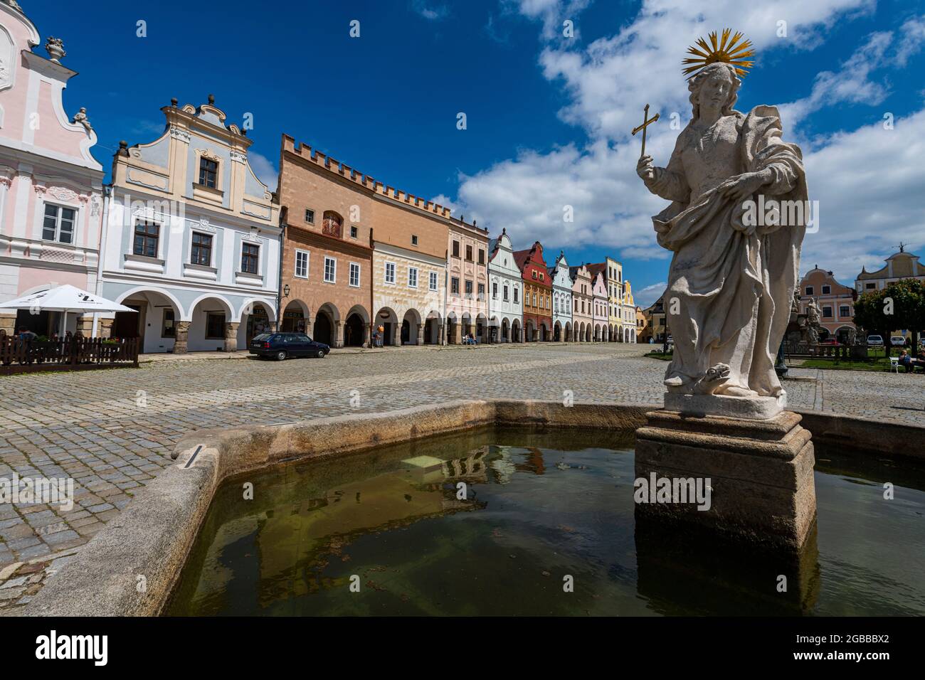 Le centre historique de Telc, site classé au patrimoine mondial de l'UNESCO, Moravie du Sud, République tchèque, Europe Banque D'Images
