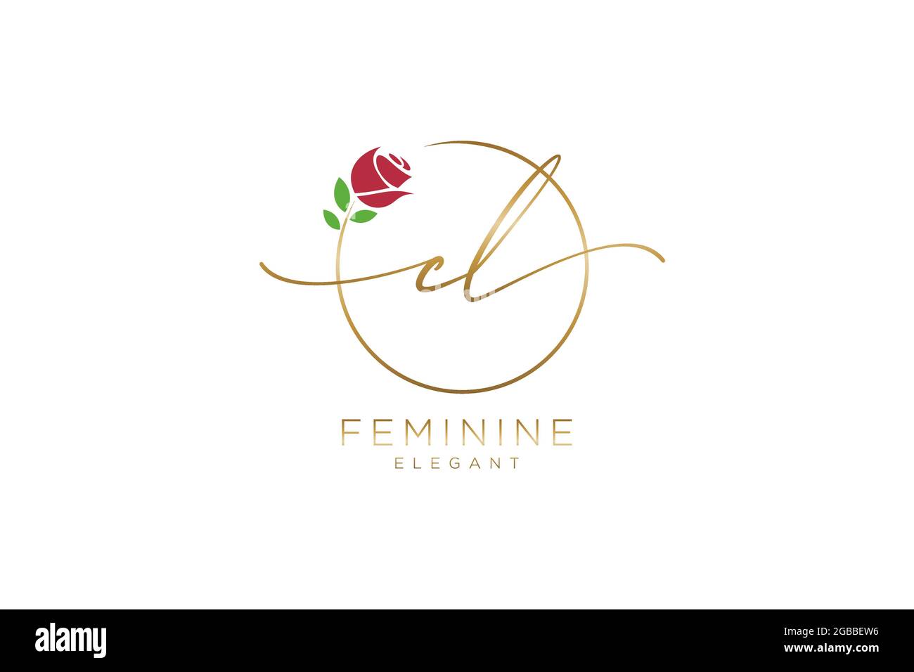 CL logo féminin beauté monogramme et élégant logo design, écriture logo de la signature initiale, mariage, mode, floral et botanique avec la création Illustration de Vecteur