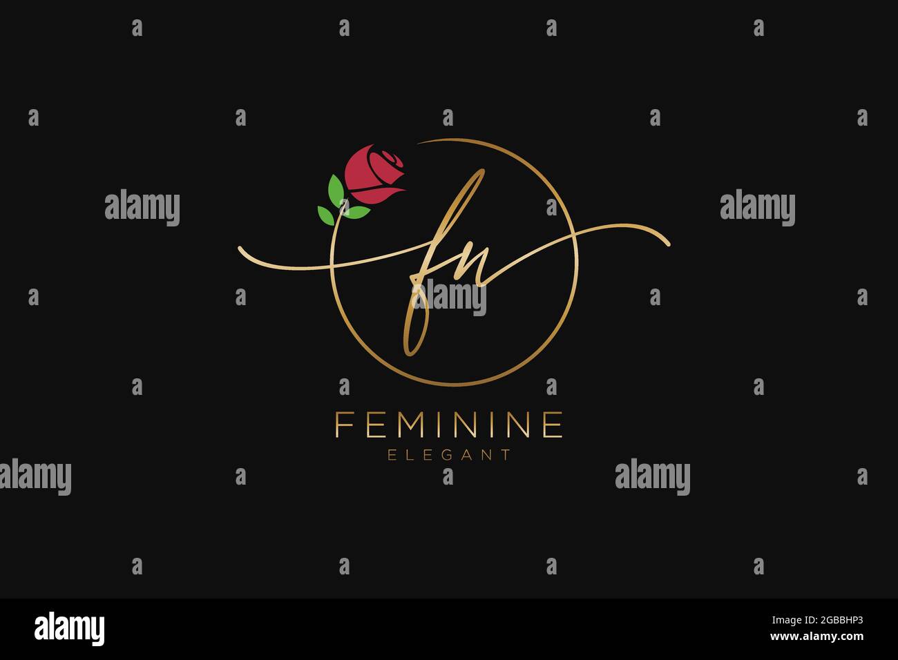 FW logo féminin beauté monogramme et élégant logo design, écriture logo de la signature initiale, mariage, mode, floral et botanique avec la création Illustration de Vecteur