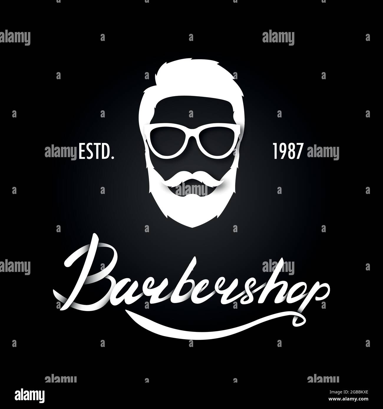 Dessiner à la main le lettrage dans le vecteur. Salon de coiffure, calligraphie moderne. Illustration du vecteur Hipster. Illustration de Vecteur