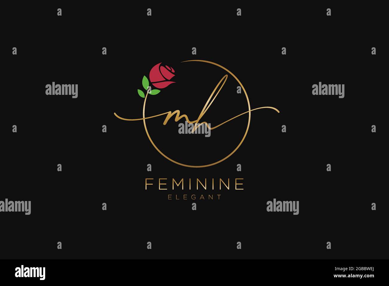 MH logo féminin beauté monogramme et élégant logo design, écriture logo de la signature initiale, mariage, mode, floral et botanique avec la création Illustration de Vecteur
