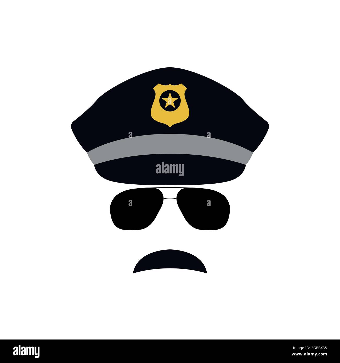 Illustration de l'avatar d'un agent de police. Icône de policier tendance dans les lunettes de soleil. Illustration vectorielle. Illustration de Vecteur