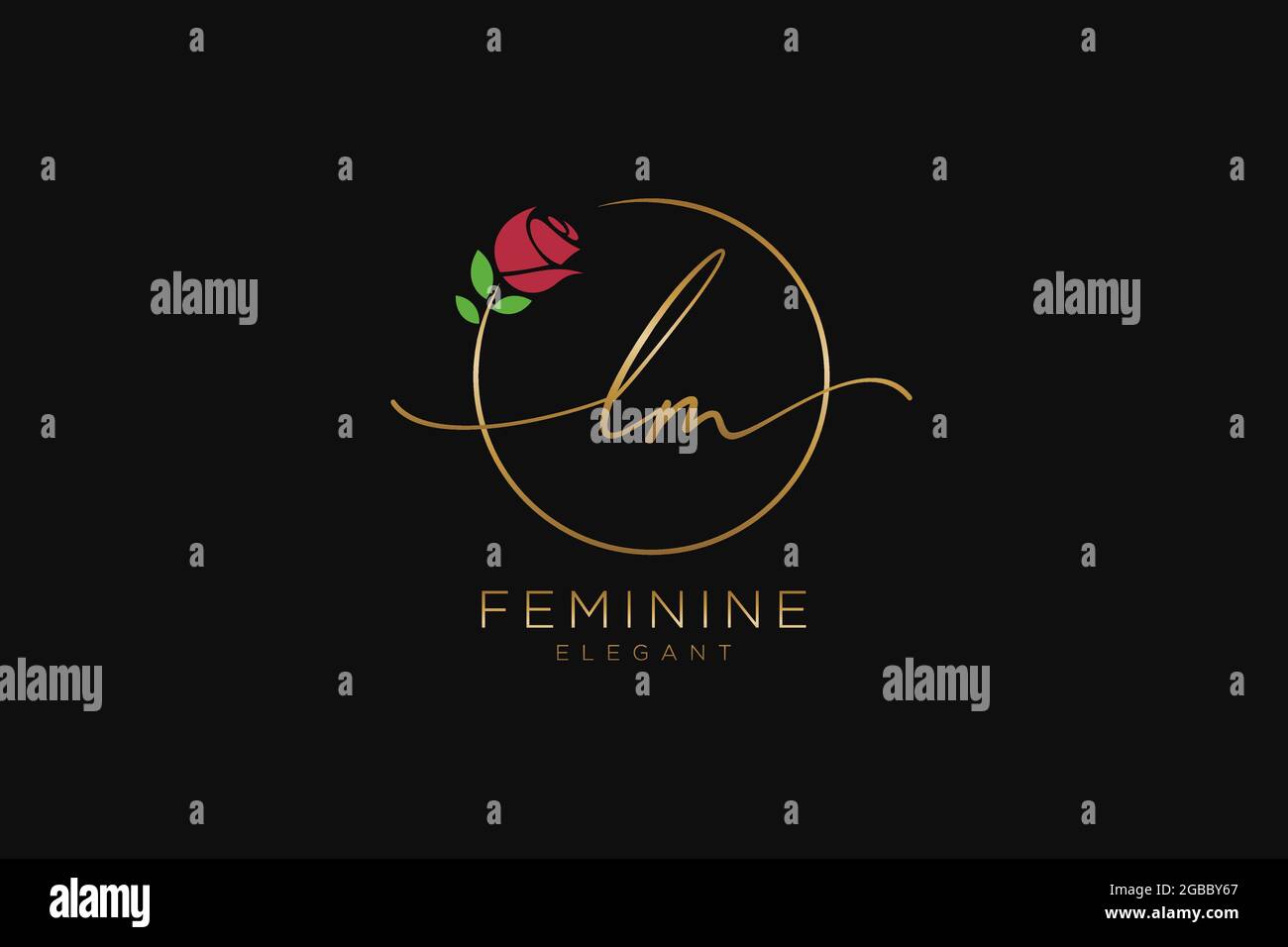 LM logo féminin beauté monogramme et élégant logo design, écriture logo de la signature initiale, mariage, mode, floral et botanique avec la création Illustration de Vecteur