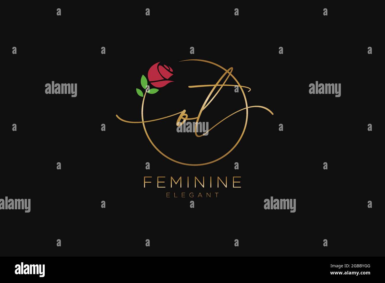 OT logo féminine beauté monogramme et élégant logo design, écriture logo de la signature initiale, mariage, mode, floral et botanique avec la création Illustration de Vecteur