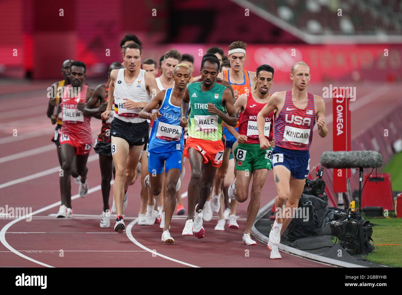 Tokyo, Japon. Tokyo, Japon. 3 août 2021. 3 août 2021 ; Stade Olympique, Tokyo, Japon : Tokyo 2020 Jeux Olympiques d'été jour 11 ; Mens 5000m chauffe pour les qualifications : KINCAID William des Etats-Unis mène le pack et qualifie le crédit : Images de sports action plus / Alamy Live News crédit : Images de sports action plus / Alamy Live News Banque D'Images Tokyo, Japon. Tokyo, Japon. 3 août 2021. 3 août 2021 ; Stade Olympique, Tokyo, Japon : Tokyo 2020 Jeux Olympiques d'été jour 11 ; Mens 5000m chauffe pour les qualifications : KINCAID William des Etats-Unis mène le pack et qualifie le crédit : Images de sports action plus / Alamy Live News crédit : Images de sports action plus / Alamy Live News Banque D'Images