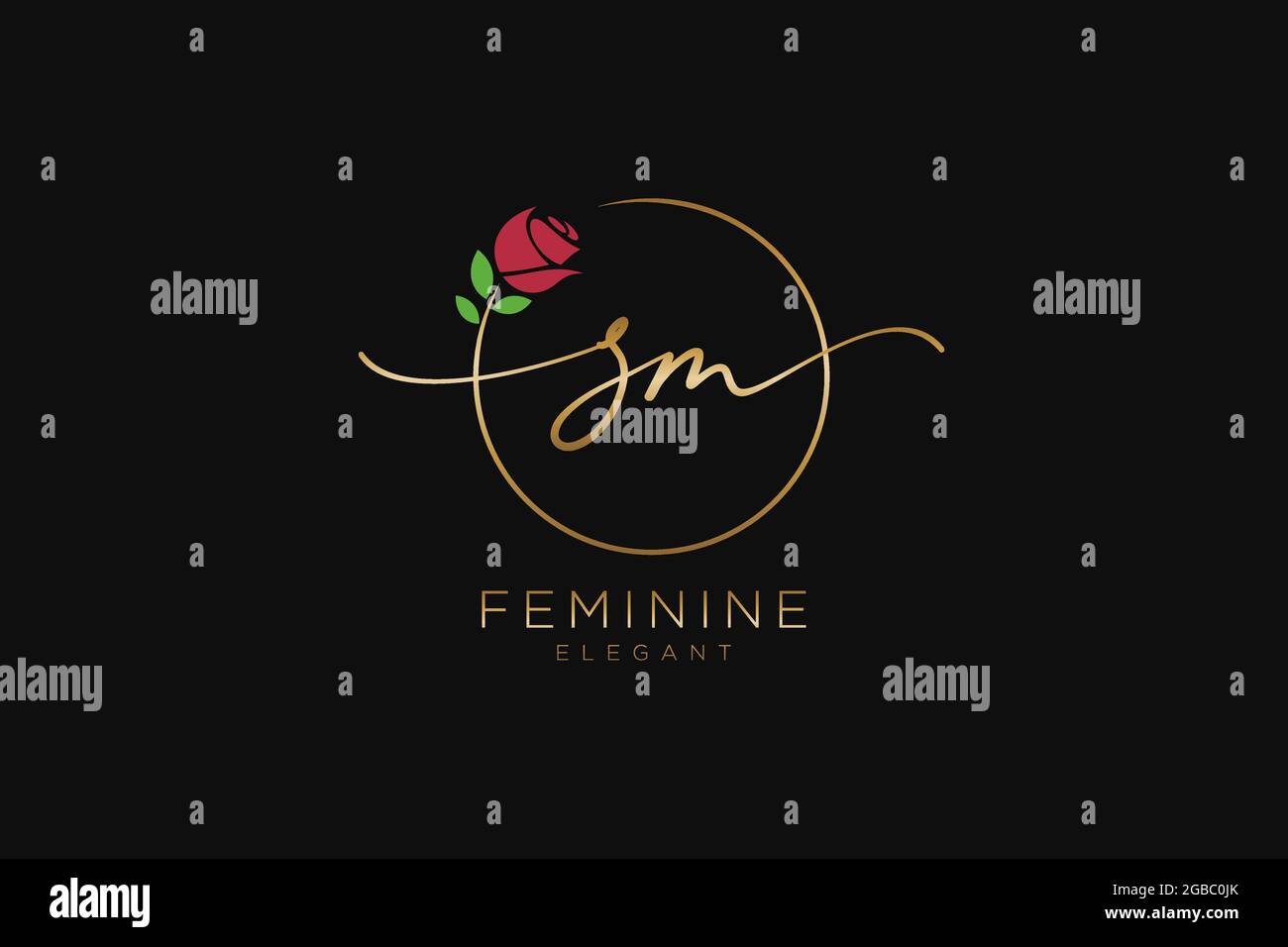 SM logo féminin beauté monogramme et élégant logo design, écriture logo de la signature initiale, mariage, mode, floral et botanique avec la création Illustration de Vecteur