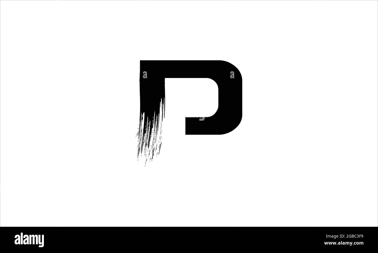 Lettre initiale D Zen Brush lettre icône logo illustration ou peinture noire lettre logos Illustration de Vecteur