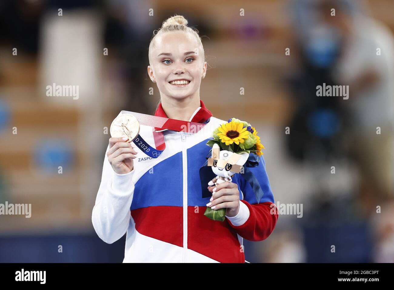 MELNIKOVA Angelina (ROC) Médaille de bronze lors des Jeux Olympiques Tokyo 2020, finale de sol de l'appareil de gymnastique artistique pour femmes le 2 août 2021 au Centre de gymnastique Ariake à Tokyo, Japon - photo Kanami Yoshimura / photo Kishimoto / DPPI Banque D'Images