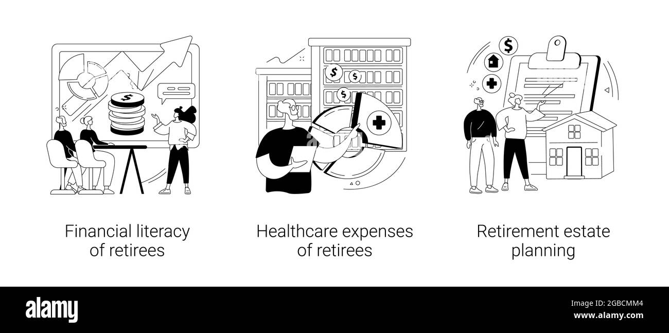 Illustrations vectorielles abstraites du plan budgétaire des retraités. Illustration de Vecteur