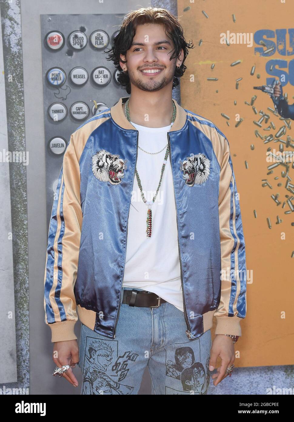 XOLO Maridueña arrive au SUICIDE SQUAD World Premiere qui a eu lieu au Regency Village Theatre à Westwood, CA, le lundi 2 août 2021. (Photo de la Sathanlee B. Mirador/Sipa USA) Banque D'Images