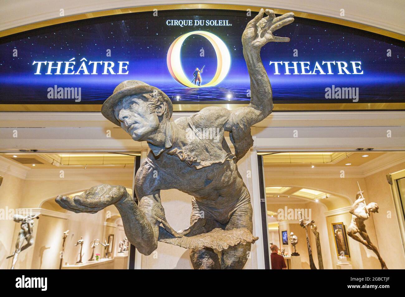 Las Vegas Nevada, le Strip, le casino de l'hôtel Bellagio, les galeries d'art du Cirque du Soleil, le hall du théâtre, la sculpture du sculpteur Richard MacDonald Banque D'Images