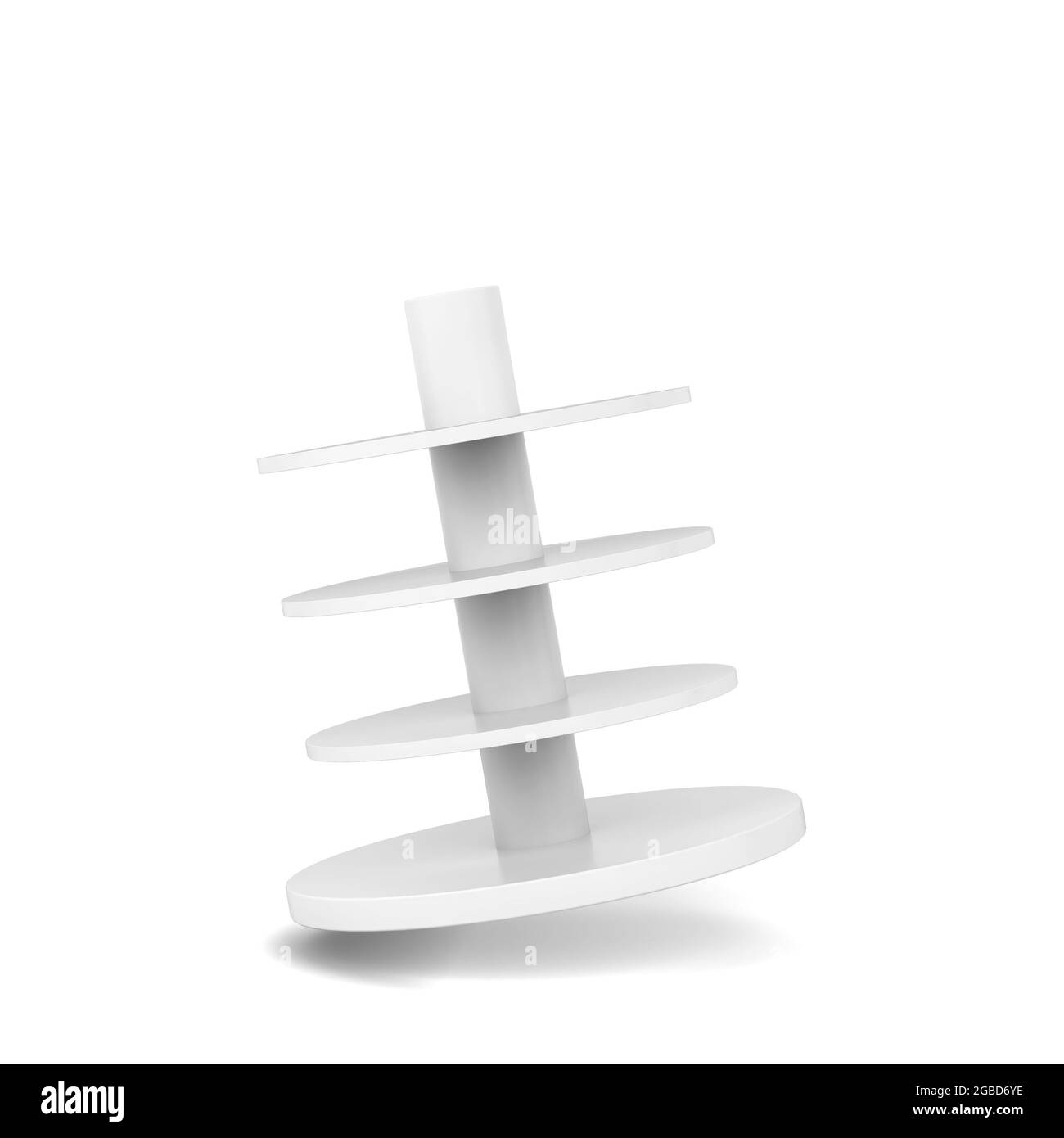 Vider la tablette ronde. illustration 3d isolée sur fond blanc. Présentoir promotionnel Banque D'Images